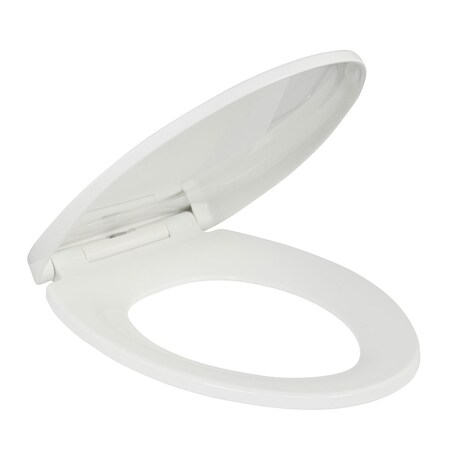 Bath Royale Slow Close Toilet Seat with EZ Clean, Polypropylene, Elongated, White BR606-00